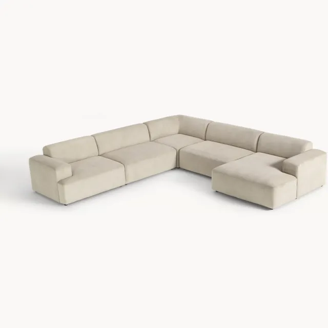 Westwing Collection Corduroy hoekbank Melva beige