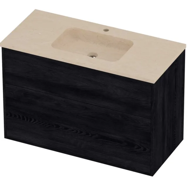 Proline Rollo Badmeubelset Hardsteen Elegant 100x46x67 cm Sand Stone Black Oak Eiken