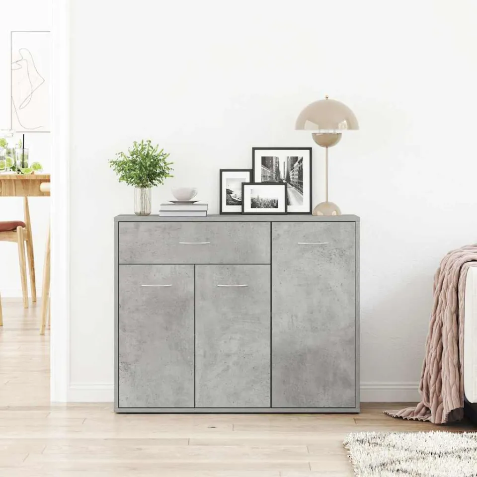 vidaXL Dressoir 88x30x70 cm bewerkt hout betongrijs grijs, foto 4