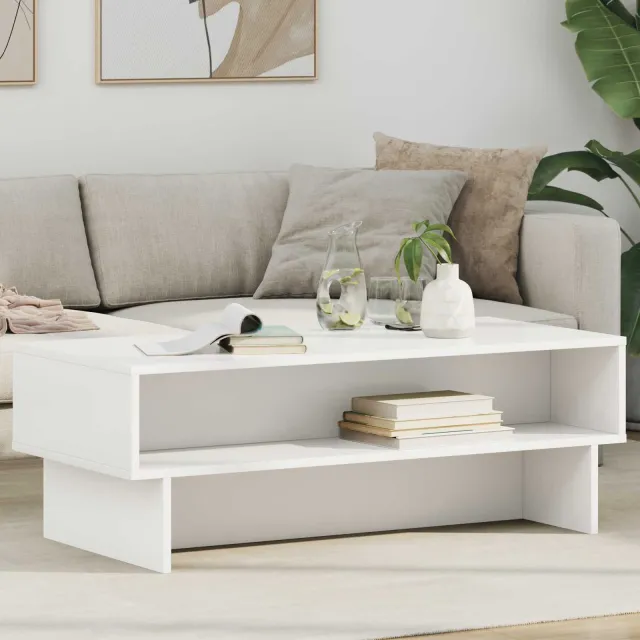 vidaXL Salontafel Wit 100 x 46 x 35 cm Bewerkt hout, foto 2