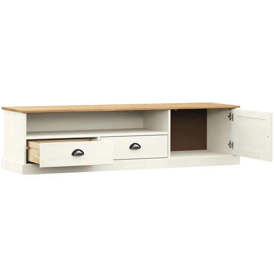 vidaXL Tv-meubel VIGO 156x40x40 cm massief grenenhout wit