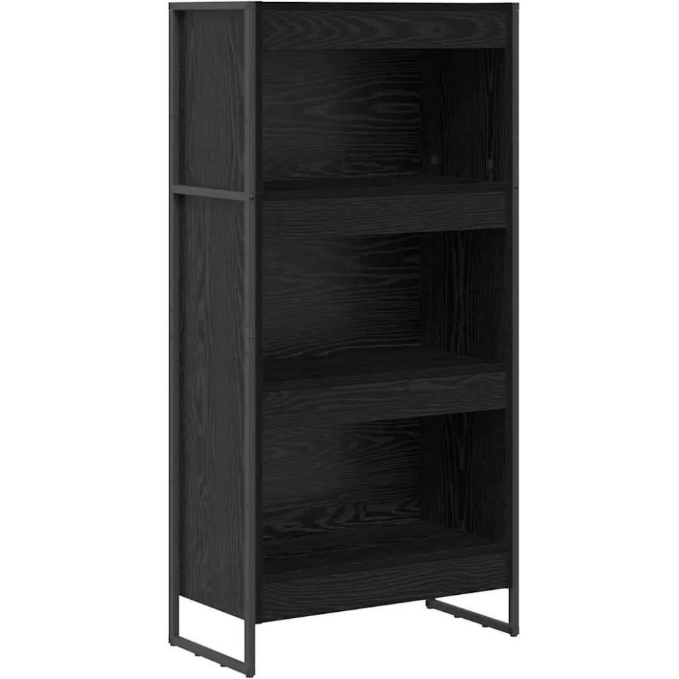 vidaXL Boekenkast 60 x 30 x 121 cm Bewerkt hout Zwart Eiken, foto 3