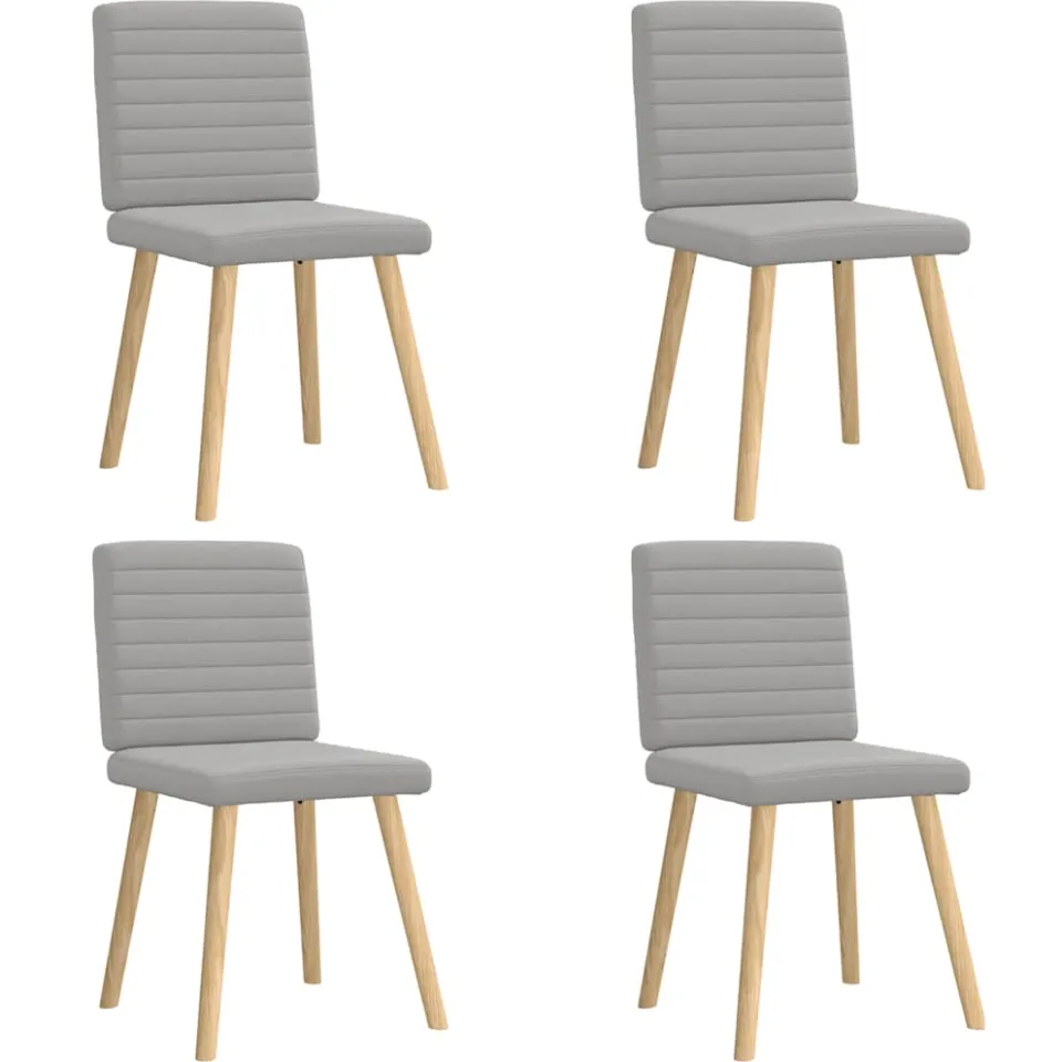 vidaXL Eetkamerstoelen 4 st stof wolk grijs, foto 3