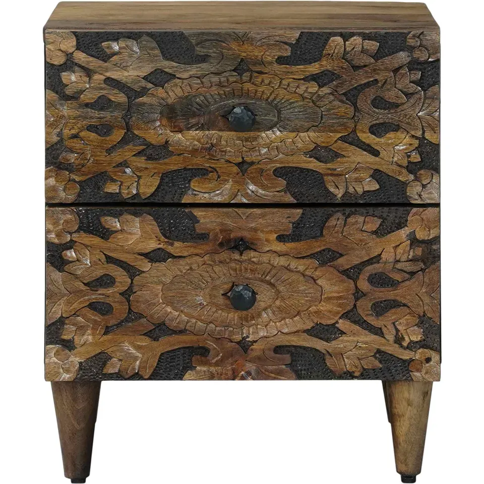 vidaXL Nachtkastje Bruin 40 x 33 x 46 cm Massief Mango Hout, foto 3