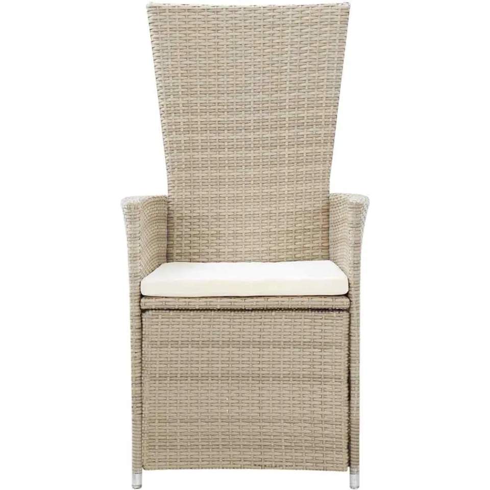vidaXL 9-delige Tuinset met kussens beige, foto 3