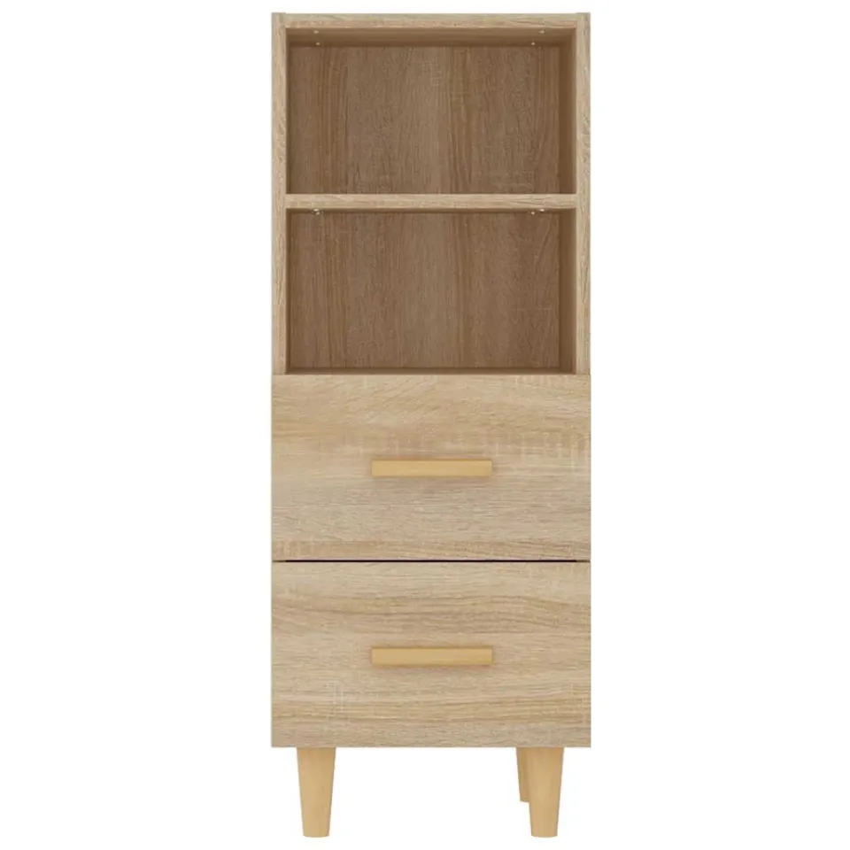 vidaXL Dressoir 34,5x34x90 cm bewerkt hout sonoma eikenkleurig, foto 3