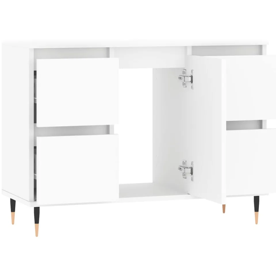 vidaXL Badkamerkast 80x33x60 cm bewerkt hout wit