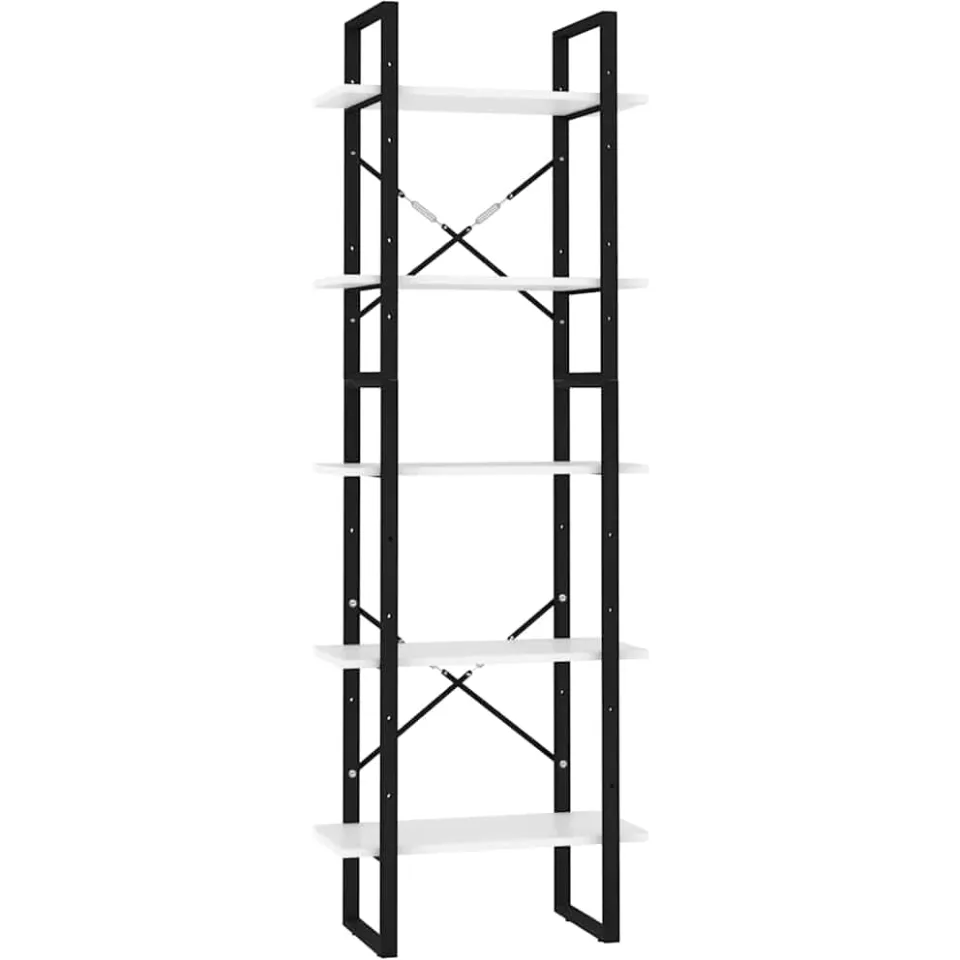 vidaXL Boekenkast met 5 schappen 60x30x175 cm bewerkt hout wit, foto 3