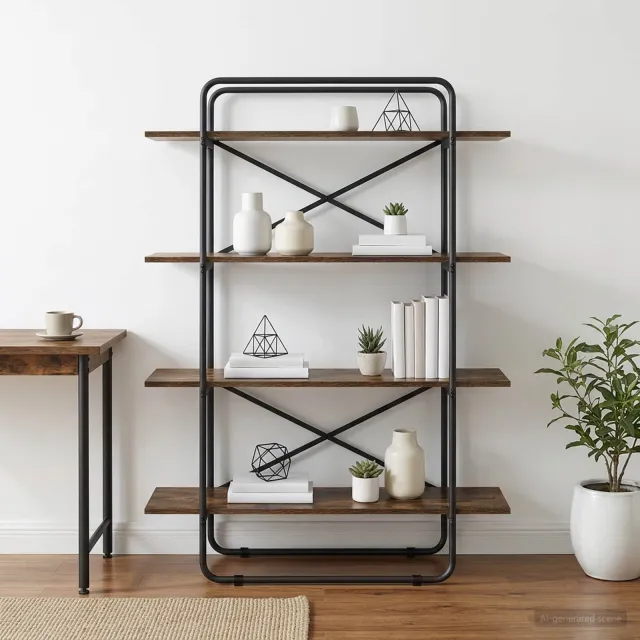 vidaXL Boekenrek 4-laags 100 x 35 x 140 cm PB Gerookt eiken Bruin