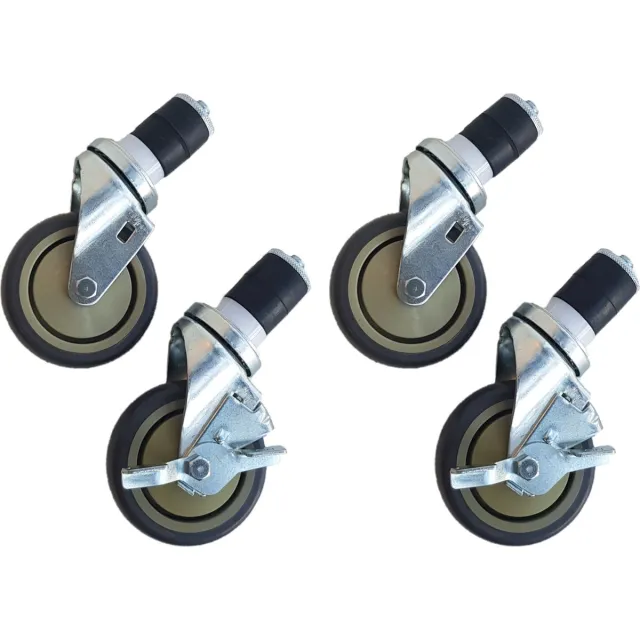 Maxima Wielen voor Werktafel - 2 met rem - 4 Inch / 10.2 cm No colourWit