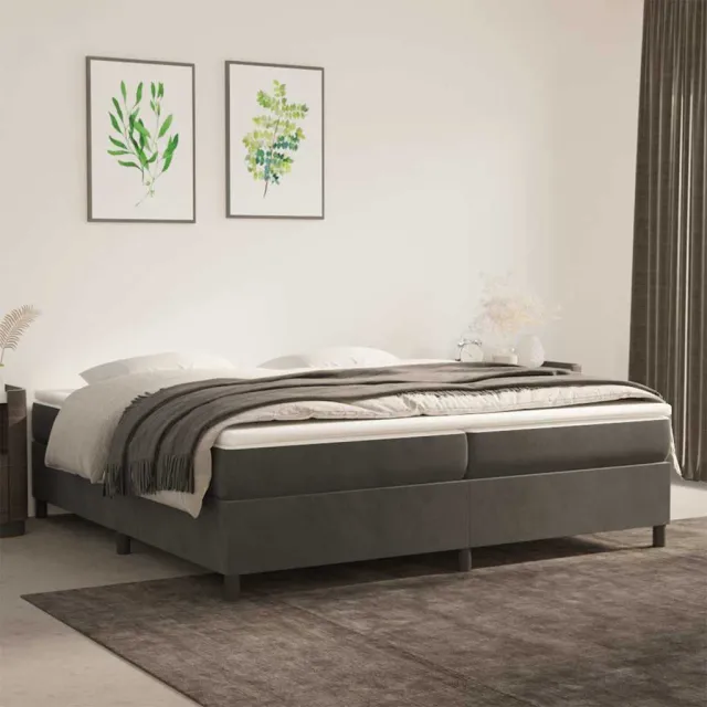 vidaXL Boxspring bed 200x200 cm fluweel donkergrijs