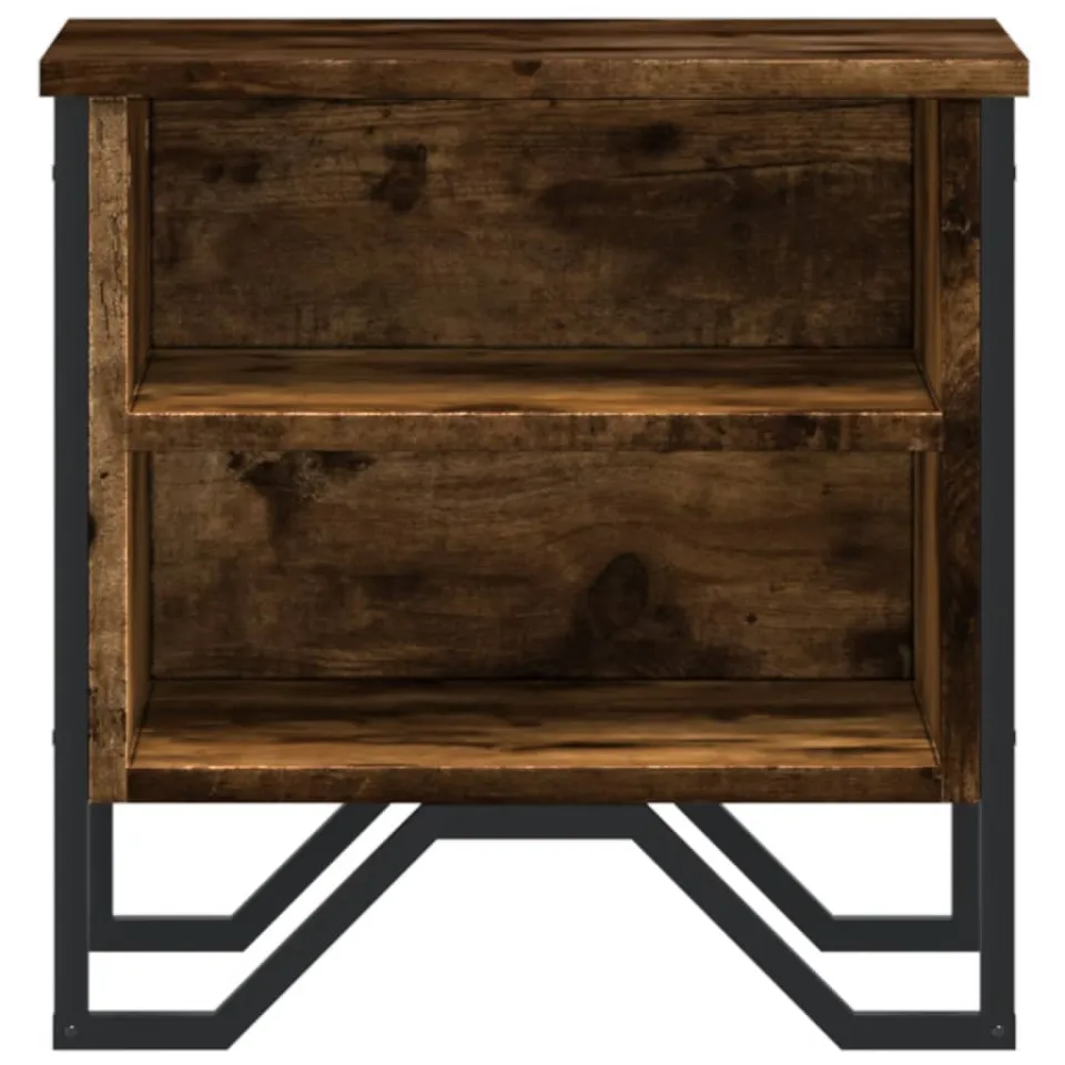 vidaXL Nachtkastjes 2 st 40x30x40 cm bewerkt hout gerookt eikenkleurig, foto 4