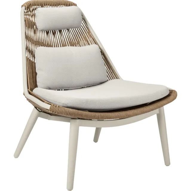 Vega Loungestoel Ondaro; 93x85x99.5 cm (BxDxH); zitting beige, frame beige