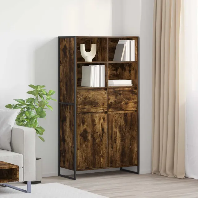 vidaXL Dressoir Rook Eik 81 x 36 x 150.5 cm Bewerkt hout bruin, foto 2