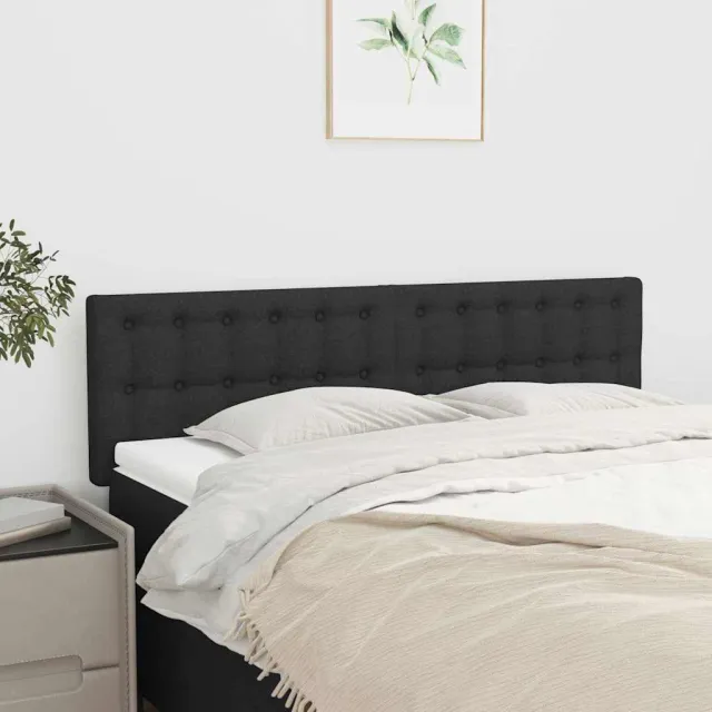 vidaXL Hoofdborden 144x5x78/88 cm stof zwart