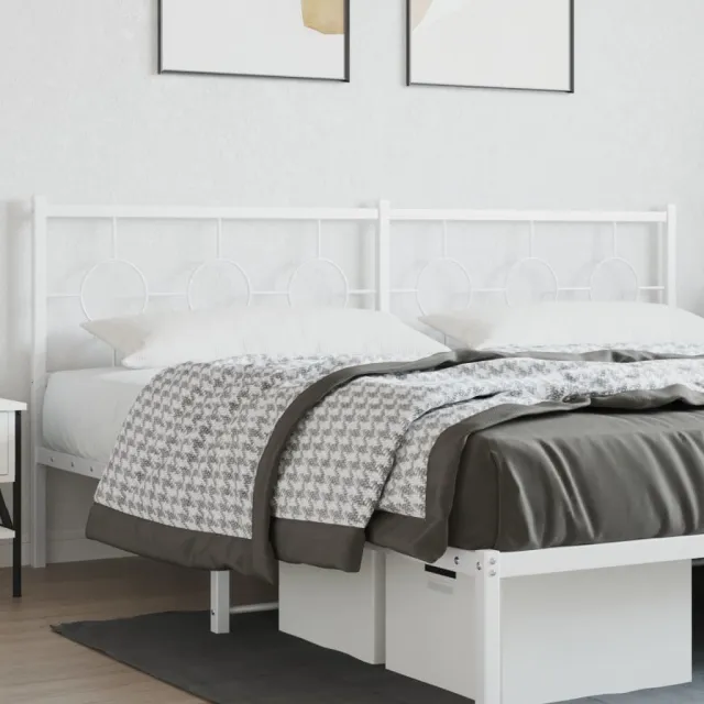 vidaXL Vervangend hoofdbord 200 cm metaal wit
