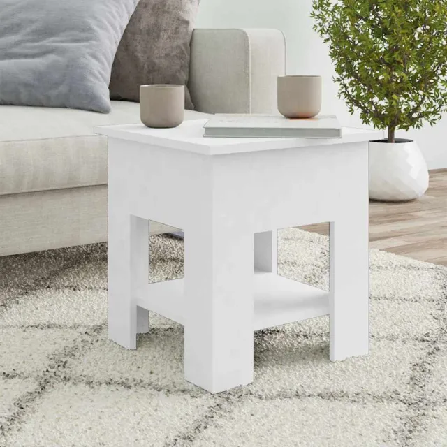 vidaXL Salontafel 40x40x42 cm bewerkt hout wit, foto 2