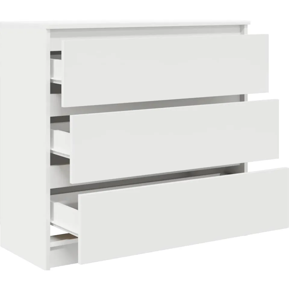 vidaXL Dressoir 80x35x76 cm spaanplaat wit, foto 4