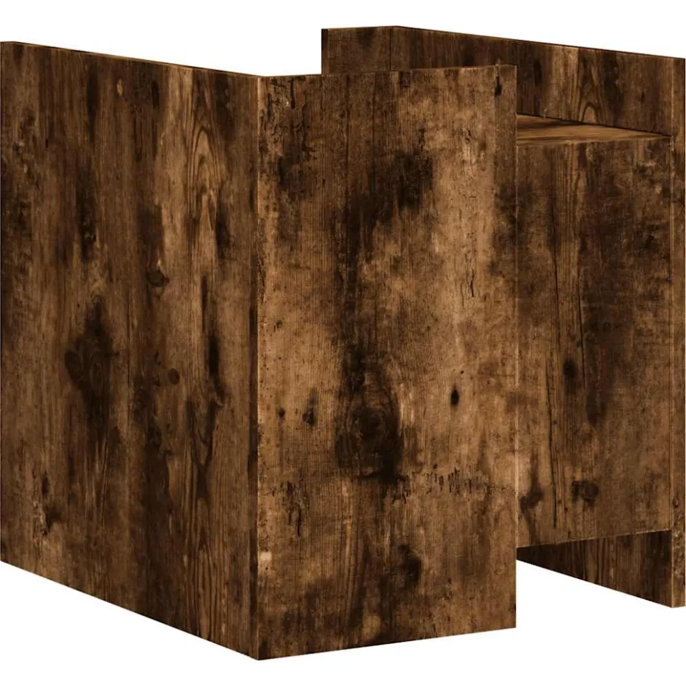 vidaXL Nachtkastje 45x50x50 cm bewerkt hout gerookt eikenkleurig, foto 4