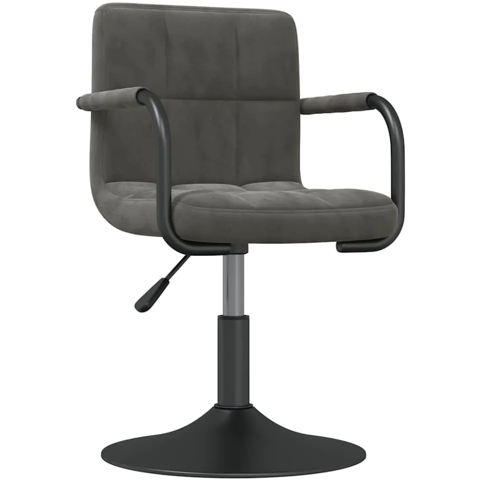 vidaXL Eetkamerstoelen draaibaar 2 st fluweel donkergrijs