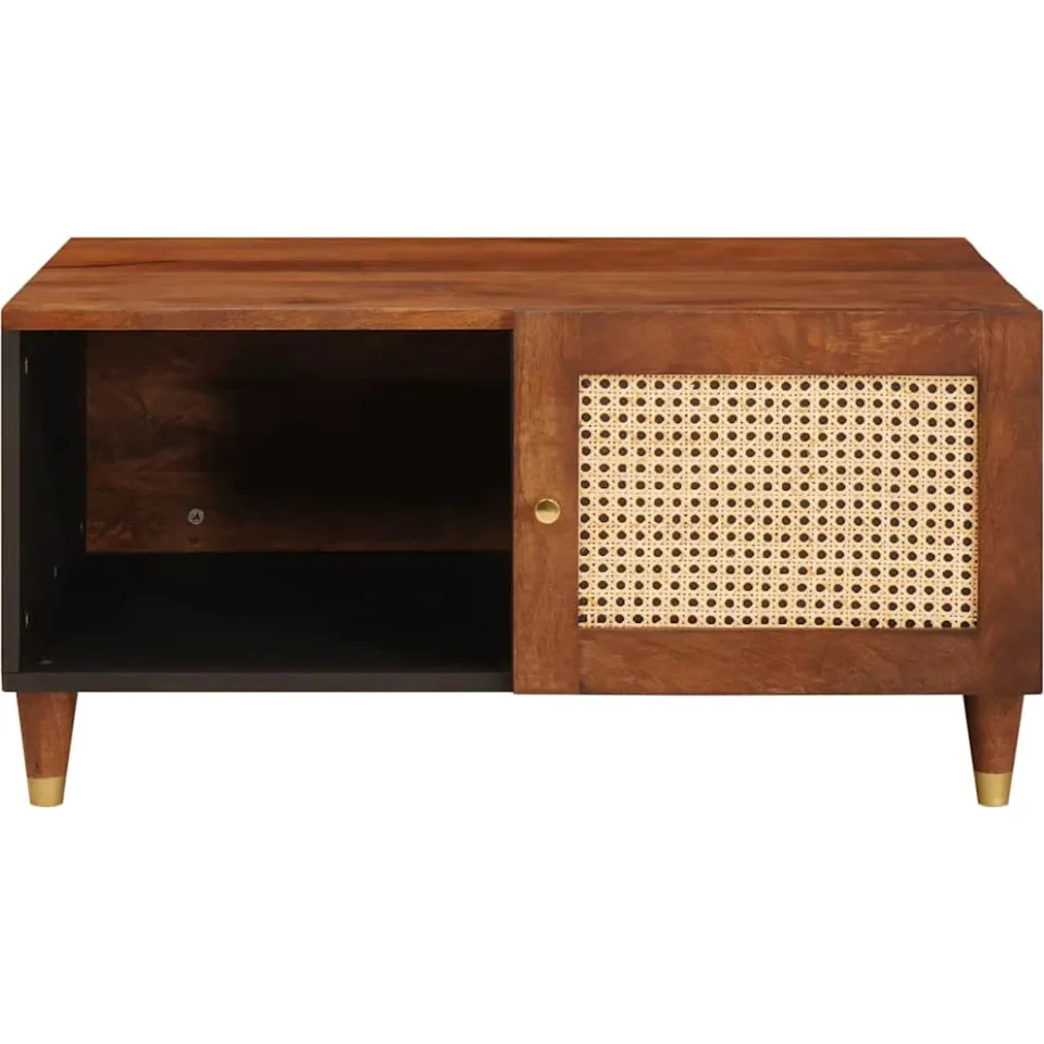 vidaXL Salontafel 80 x 50 x 40 cm Massief Mango Hout bruin, foto 3
