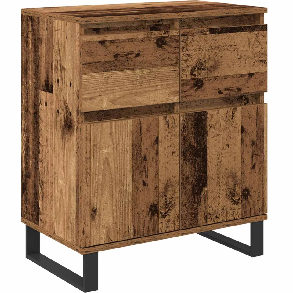 vidaXL Dressoir Oud Hout 60 x 35 x 70 cm Gemonteerd hout en ijzer bruin, foto 3