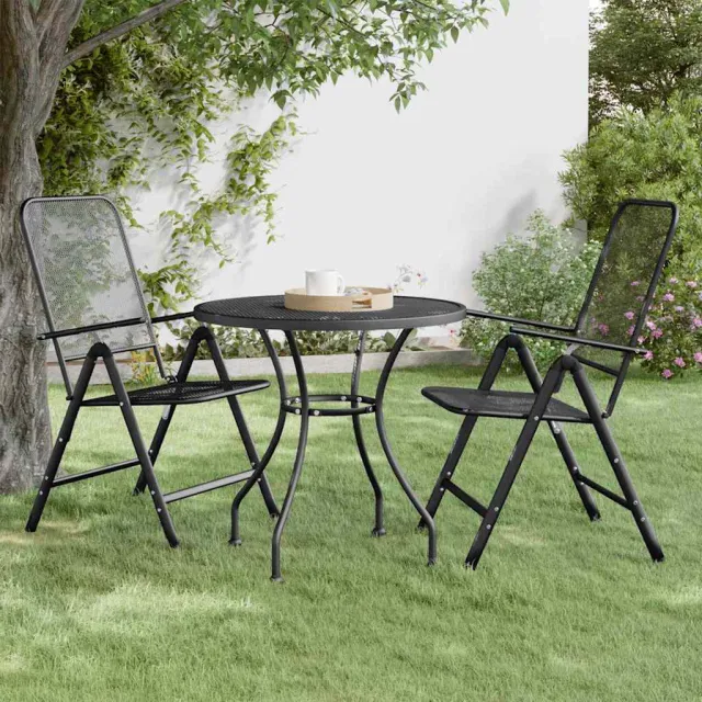 vidaXL Tuintafel Ø80x72 cm metaalgaas antracietkleurig, foto 2