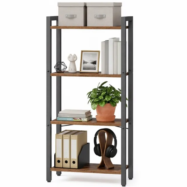 40 Boekenkast 24 x 40 x 107 cm met 4 planken en open opbergruimte - Vintage bruin-zwart - Vintage bruin