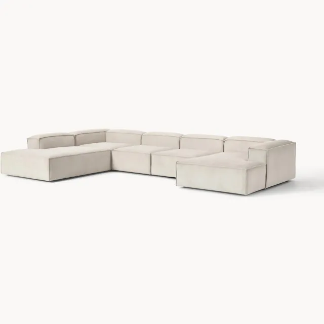 Westwing Collection Modulaire U-bank Lennon van corduroy beige