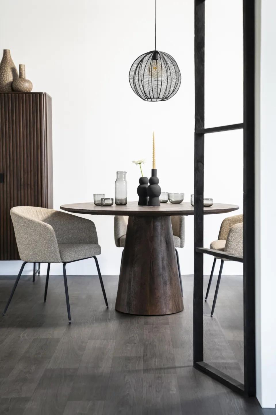 Eleonora Ronde Eettafel 'Aron' Mangohout, kleur Bruin, 130cm, foto 3