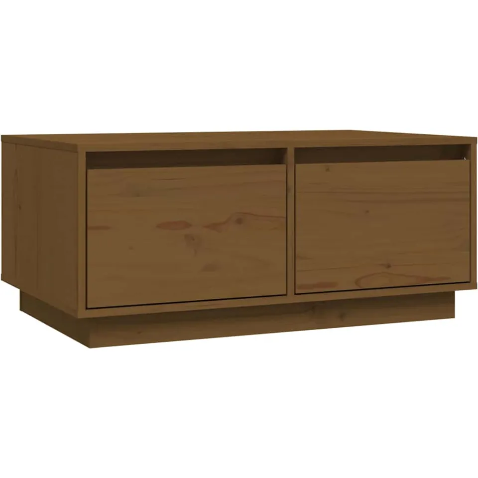 vidaXL Salontafel 80x50x35 cm massief grenenhout honingbruin