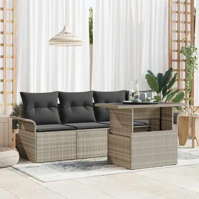 vidaXL Tuin Sofa Set 5 st Lichtgrijs [Synthetisch]: Poly Rattan, foto 2