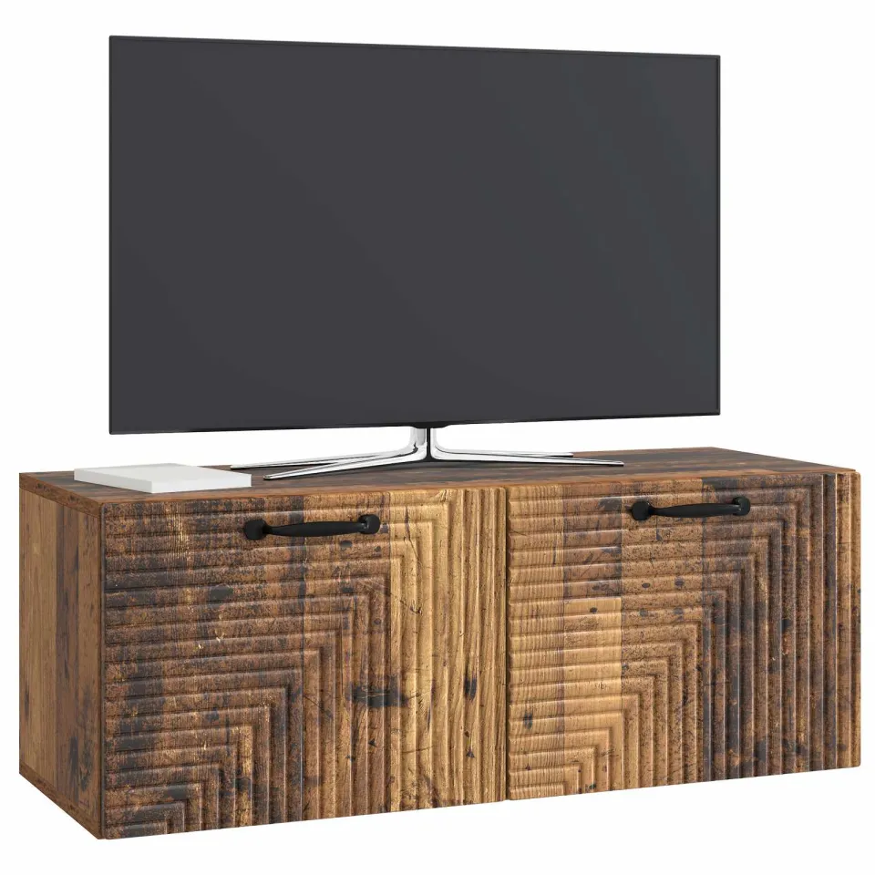 vidaXL Wandbeugel TV-kast Oud hout 78,5 x 31 x 30 cm Bewerkt hout Bruin