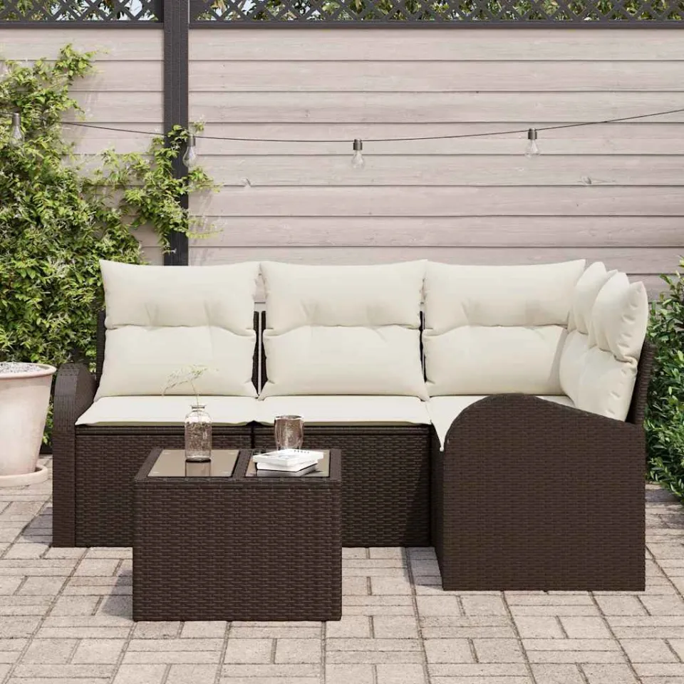 vidaXL Tuin Sofa Set Bruin poly rattan, foto 3