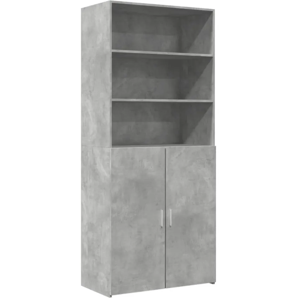 vidaXL Hoge kast 80x42,5x185 cm bewerkt hout betongrijs grijs, foto 3