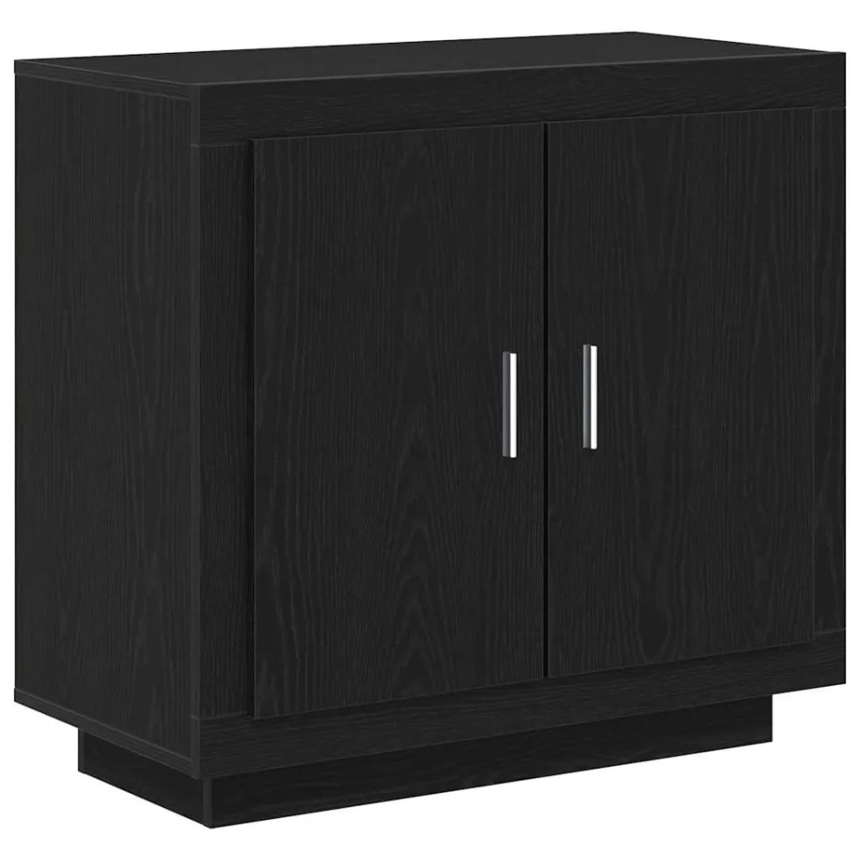 vidaXL Dressoir Zwart Eiken 80 x 40 x 75 cm Bewerkt hout, foto 3