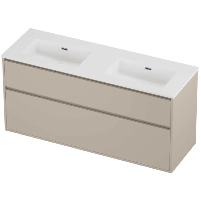 Proline Tribute Badmeubelset Porselein Elegant 140x46x67 cm Mat White Soft Linen Beige