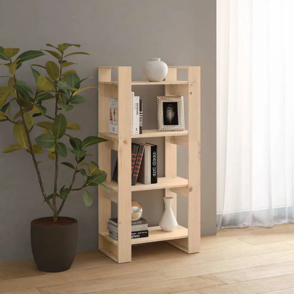 vidaXL Boekenkast/kamerscherm 60x35x125 cm massief grenenhout bruin, foto 3
