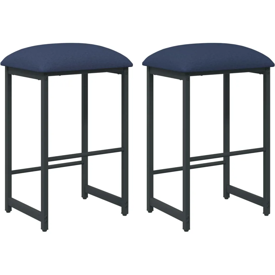 vidaXL Barkruk 2 st Blauw 40 x 32 x 74 cm Bewerkt hout, foto 3