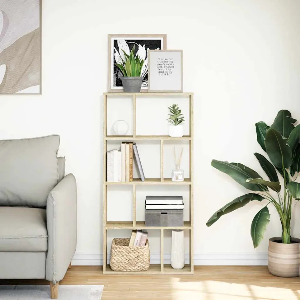 vidaXL Boekenkast 60x20x120,5 cm bewerkt hout sonoma eikenkleurig, foto 2