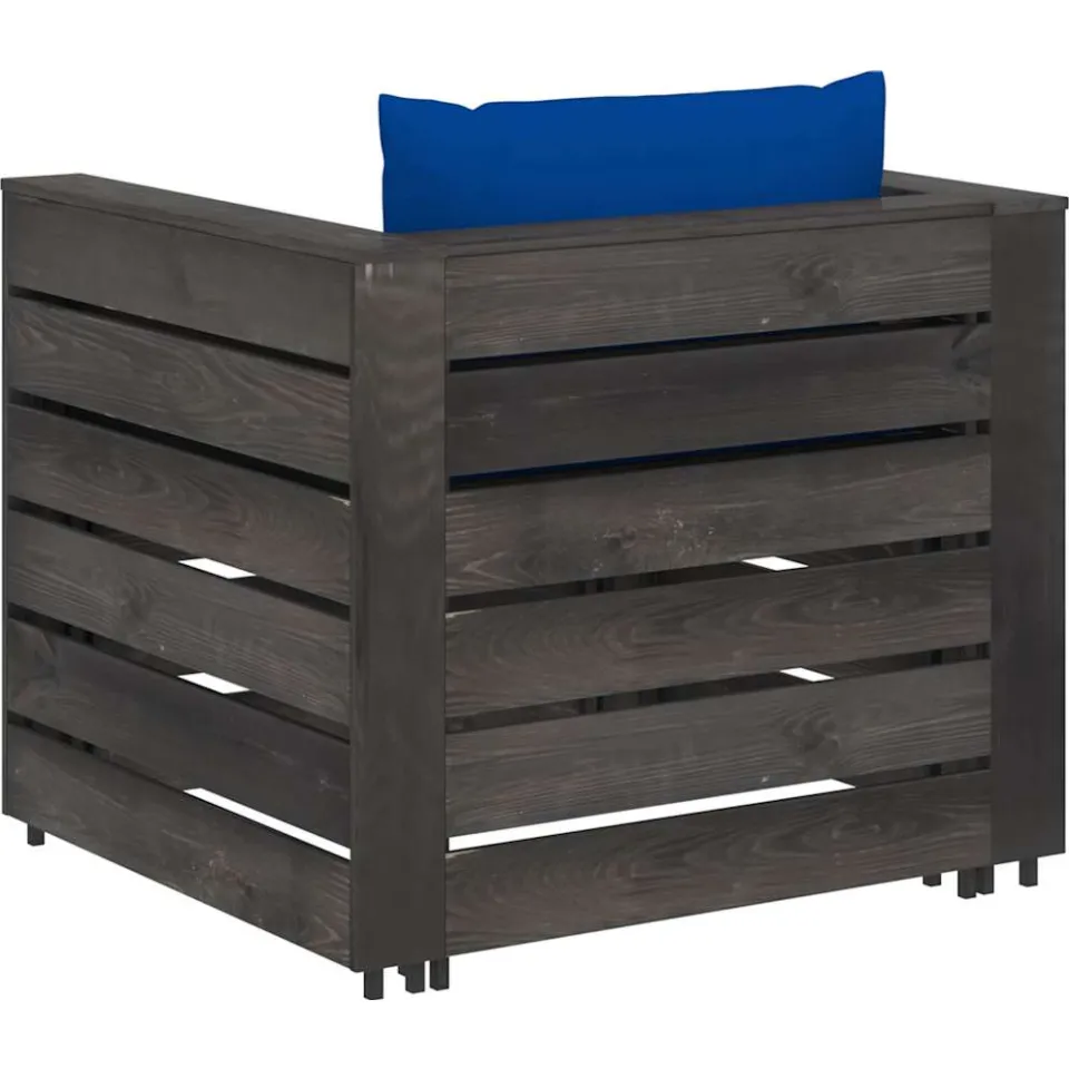 vidaXL 2-delige Loungeset met kussens grijs geïmpregneerd hout, foto 4