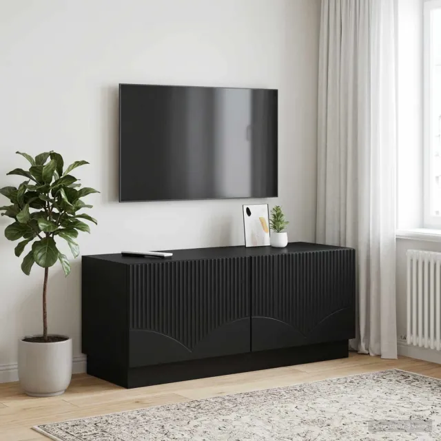 vidaXL Tv-meubel Zwart Bewerkt hout, foto 2