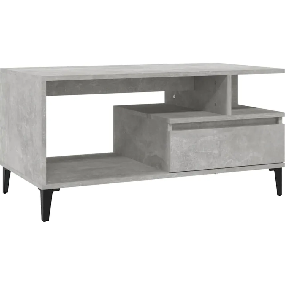 vidaXL Salontafel 90x49x45 cm bewerkt hout betongrijs