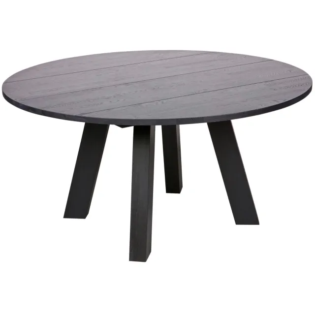 WOOOD Rhonda Eetkamertafel XL - Eiken - Blacknight - Ø150 cm oil blacknight