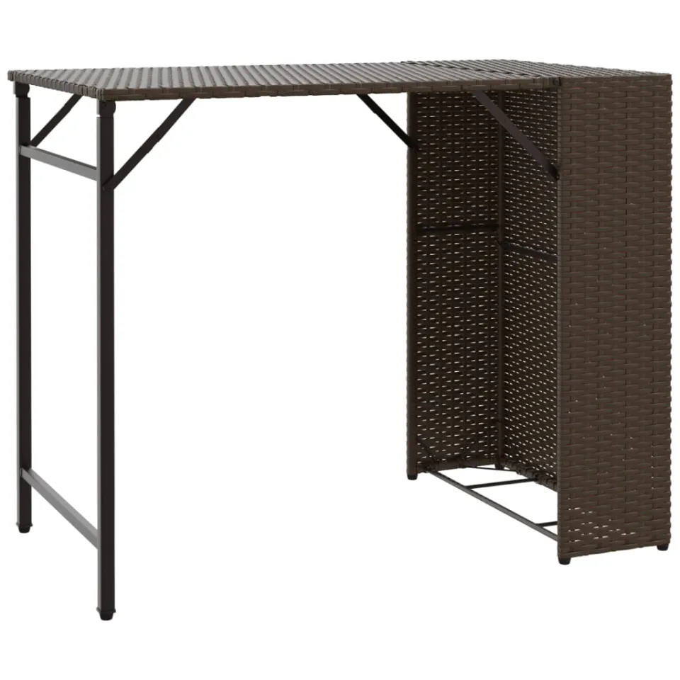 vidaXL 5-delige Tuinset inklapbaar poly rattan bruin, foto 4