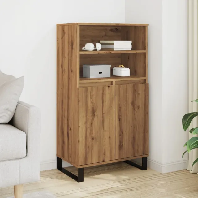 vidaXL Hoge kast 60x36x110 cm bewerkt hout artisanaal eikenkleur, foto 2