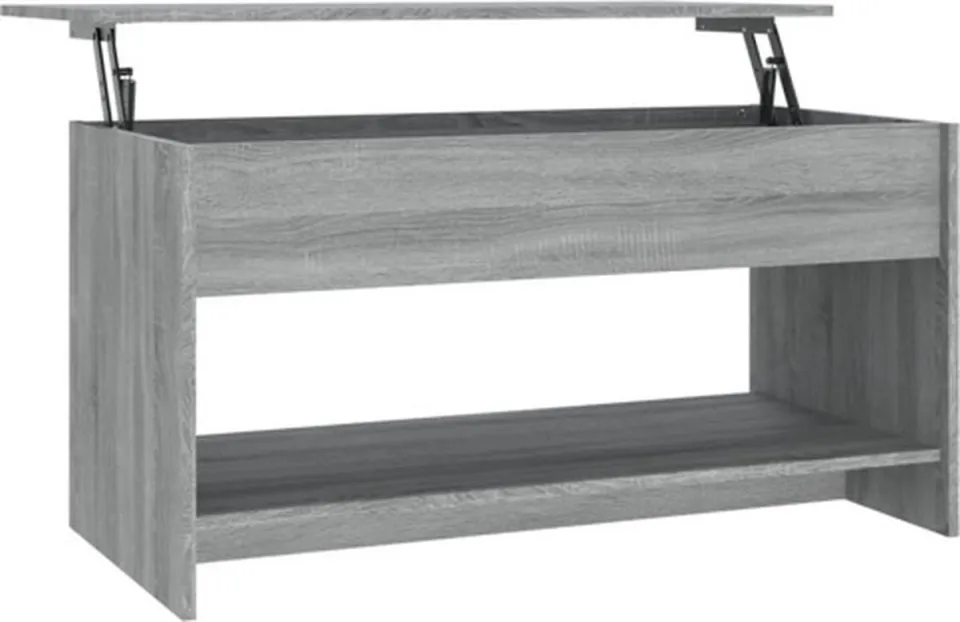 vidaXL Salontafel 102x50x52,5 cm bewerkt hout grijs sonoma eikenkleur, foto 3