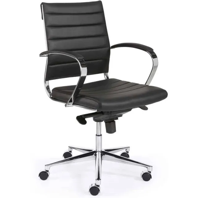 ABC Kantoormeubelen Ergonomische bureaustoel design 600 lage rug Zwart met glijdoppen