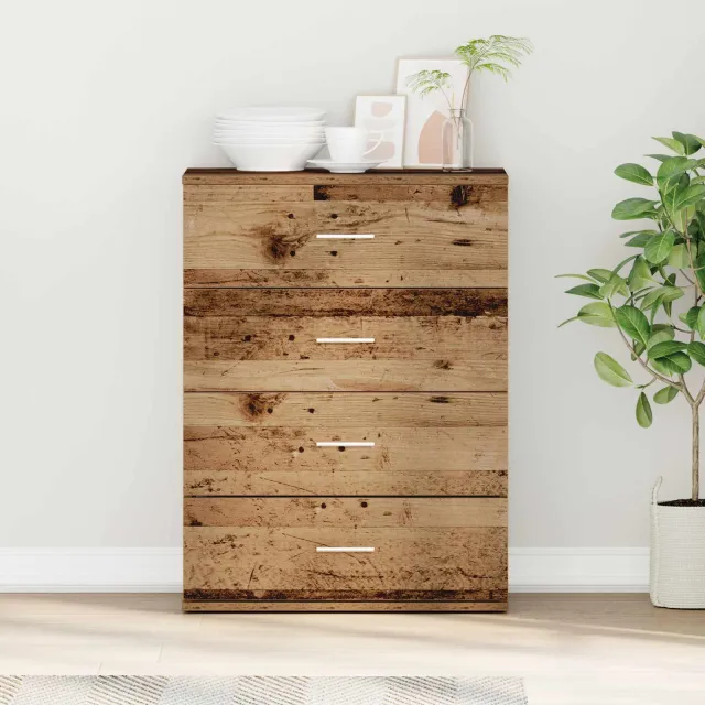 vidaXL Dressoir Oudhout 60 x 39 x 80 cm Bewerkt hout bruin, foto 2