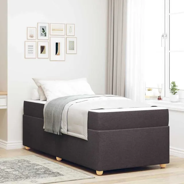 vidaXL Bedframe met matras Donkerbruin 100 x 200 cm Stof